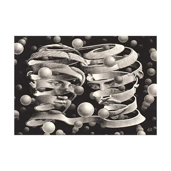 Clementoni- Novo Art Series Escher, Bond of Union-1000 Pièces-Puzzle, Divertissement pour Adultes-Fabriqué en Italie, 39752