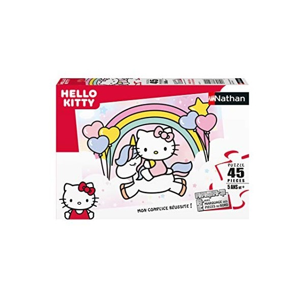 Nathan - Puzzle Enfant - 45 pièces - Hello Kitty et sa licorne - Fille ou garçon dès 5 ans - Puzzle de qualité supérieure - C