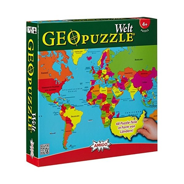 Amigo Spiel + Freizeit GEO 507 381 - GeoPuzzle - Monde, 36 Mois +