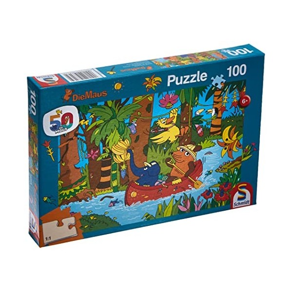 Schmidt Spiele-La Souris, dans la Jungle, Puzzle 100 pièces pour Enfants, 56313, coloré