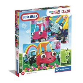 Clementoni- Little Tikes Supercolor Tikes-2x20 Enfants 3 Ans-boîte de 2 20 pièces , Puzzle Dessin animé-fabriqué en Italie, 