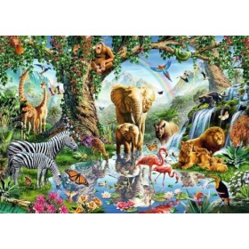 Ravensburger- Puzzle 1000 pièces Aventures dans la Jungle Lions Adulte, 4005556198375, Néant
