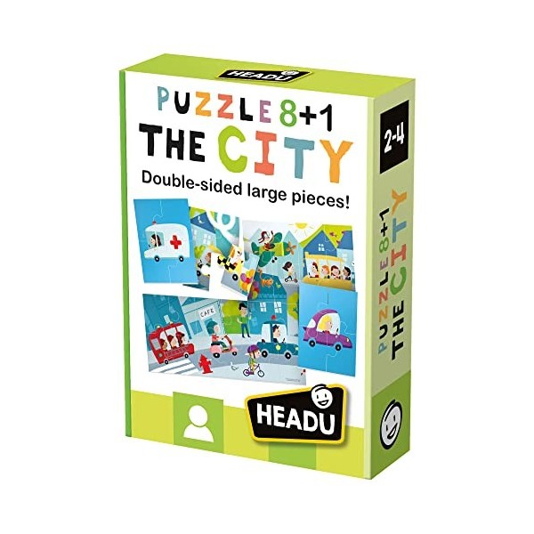 Headu Puzzle 8+1 City, IT20515, Multicolore, 3
