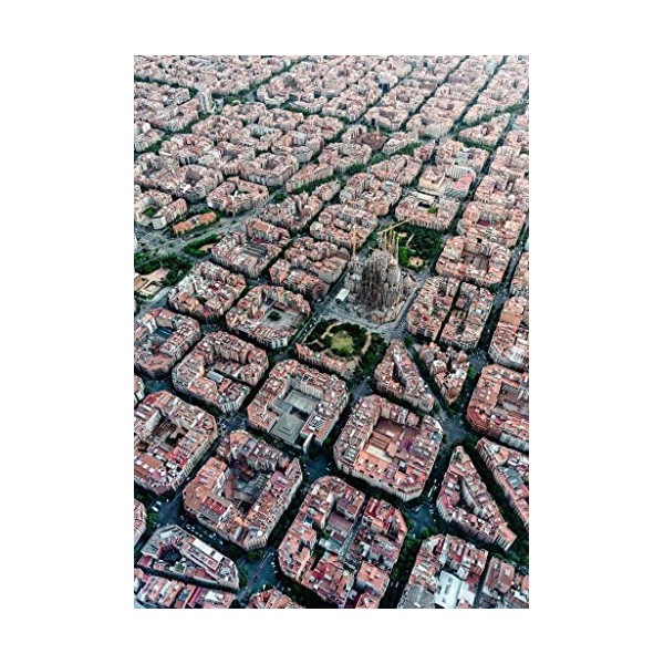 Ravensburger- Puzzle 1000 pièces Barcelone Vue du Ciel Adulte, 4005556151875, Néant