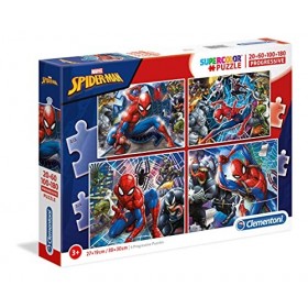 Clementoni- Supercolor Puzzle-Spider-Man-20+60+100+180 pièces- 21410