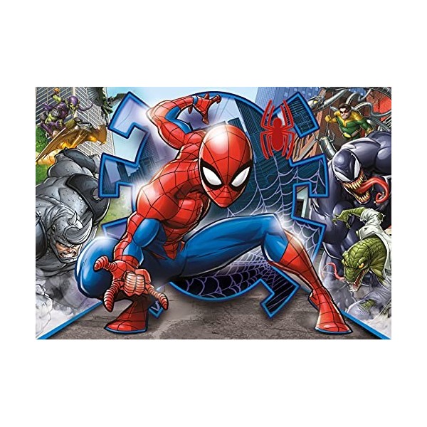 Clementoni- Supercolor Puzzle-Spider-Man-20+60+100+180 pièces- 21410
