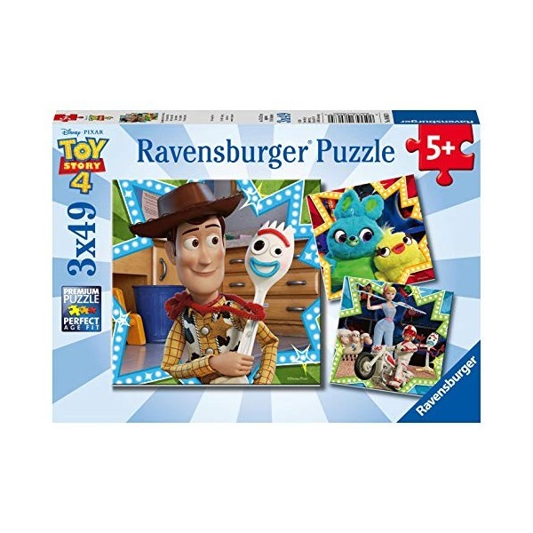 Ravensburger- 3 Puzzles de 49 pièces Toy Story 4 Pixar Disney Enfant, 4005556080670