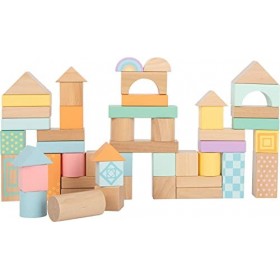 Small Foot 11722 Bloc de Construction en Bois Pastel pour Les Petits Enfants, 50 pièces, à partir de 12 Mois Toys