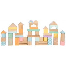 Small Foot 11722 Bloc de Construction en Bois Pastel pour Les Petits Enfants, 50 pièces, à partir de 12 Mois Toys