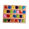 Toyvian Puzzle Alphabétique 1 Jeu Scie Sauteuse Casse-tête Lettre Puzzle Tout-Petit Jouet Bambou Puzzle De Mots