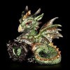 Petit Vert Dragon Figurine Malachite avec Coeur déco Fantaisie Figure de Dragon