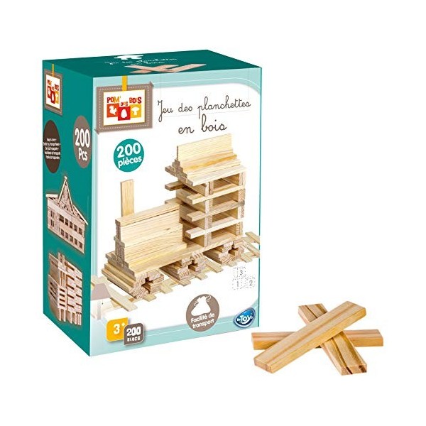 Betoys-ATM-114059 BeToys-Betoys-114059-Jeu 200 Planchettes,3 ans to 10 ans, 114059, Bois Naturel, ATM-114059