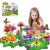 Jouet Fille 3 4 5 6 Ans Cadeau Fille 3 4 5 6 Ans Jeux Exterieur Enfant 102PCS Jouets de Construction Jardin de Fleurs DIY Bou