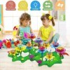 Jouet Fille 3 4 5 6 Ans Cadeau Fille 3 4 5 6 Ans Jeux Exterieur Enfant 102PCS Jouets de Construction Jardin de Fleurs DIY Bou