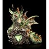 Petit Vert Dragon Figurine Malachite avec Coeur déco Fantaisie Figure de Dragon