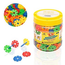 Smart Planet 400 fleurs à emboîter dans une boîte - Flocons de neige à piquer de 3,3 cm - Jouet pour enfants - Jouet éducatif