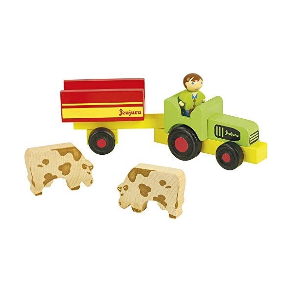 Jeujura - 8051- Jeux de Construction-Petite Ferme avec Animaux - 70 Pieces