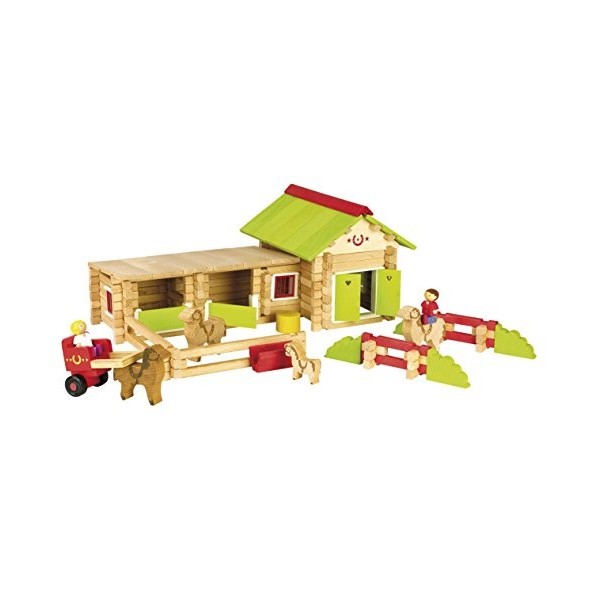 Jeujura - 8051- Jeux de Construction-Petite Ferme avec Animaux - 70 Pieces