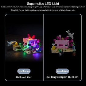 Jeu déclairage LED pour Lego Minecraft La Maison Axolotl Pas Lego , Jeu déclairage LED pour Minecraft Lego 21247 La Maison