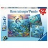 Ravensburger - Puzzle Enfant - Puzzles 3x49 p - Le monde animal de locéan - Dès 5 ans - 05149