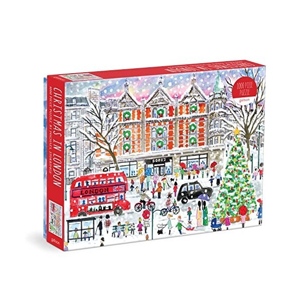 Galison- Michael Storrings Puzzle de Noël à Londres 1000 pièces, 9780735378353, Multicolore