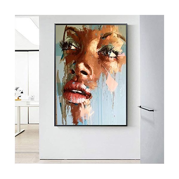 Ayjxtz Puzzle 1000 pièces Visage de Femme Africaine Art Abstrait Puzzle 1000 Pieces Adultes Paysage Jeu dadresse pour Toute 