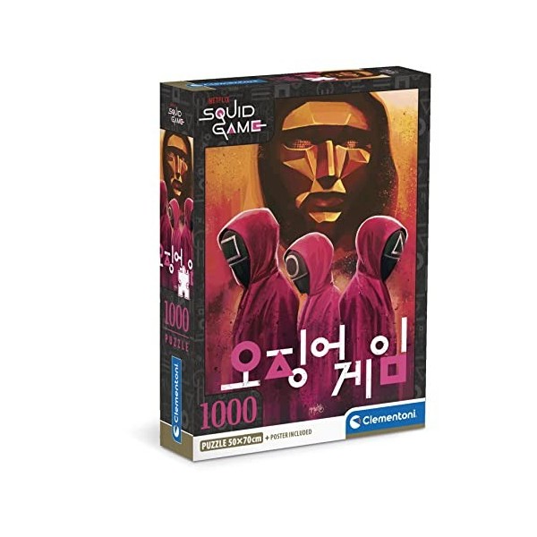 Clementoni- Squid Game Game-1000 Pièces, Puzzle Netflix, Divertissement pour Adultes-Fabriqué en Italie, 39715