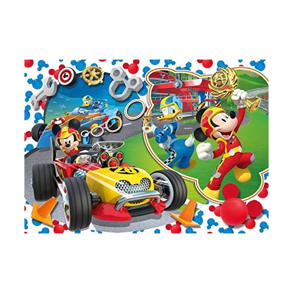 Clementoni - 23709 - Supercolor Puzzle - Mickey and the Roadster Racers - 104 Maxi Pièces - Disney