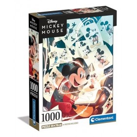 Clementoni Collection – Disney Mickey Mouse Celebration – 1000 pièces – Puzzle, Vertical, Divertissement pour Adultes, fabriq