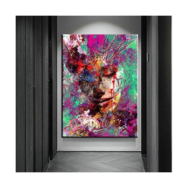 AQacum Puzzle 1000 Pièces Femme dart Abstrait Graffiti Adultes Homme Femme Noel Cadeaux Puzzle Impossible Jouets 50x75cm 