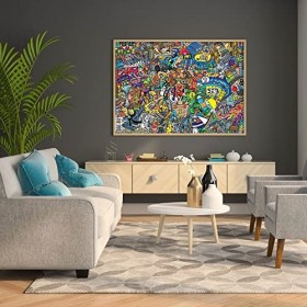 1000 Puzzles pour Enfants Adultes Graffiti sur Le Mur en Carton&nbsp;&nbsp;&nbsp;Puzzle Ensemble Jouets Éducatifs Défi Puzzle Jouets Décorat