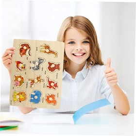 Vaguelly 2 Ensembles Casse-tête Puzzle de Forme géométrique Jouet de motricité Fine Jouets Ensemble de Jeu en Bois Puzzles d