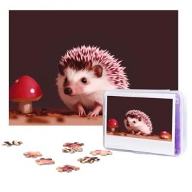 Puzzle en bois personnalisé de 300 pièces – Puzzle familial – Un hérisson – Puzzle photo pour adultes, anniversaire, mariage 