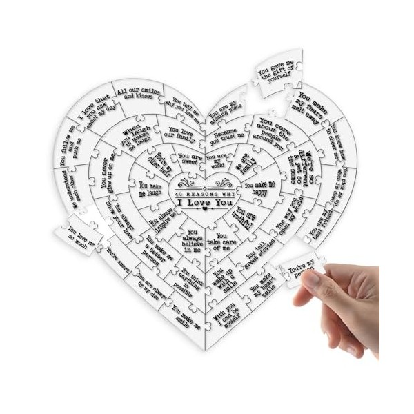 MISOYER Puzzles de la Saint-Valentin, Puzzles en Acrylique pour Adultes | Ensemble de Puzzle en Acrylique Le Jour où Je tai 