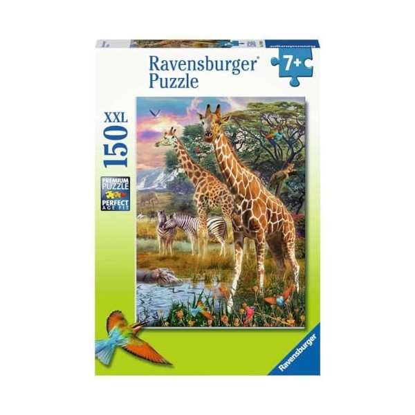 Ravensburger- Kleurrijke Elefant,Tiger 12943 Puzzle pour Enfants à partir de 7 Ans Motif Savane Multicolore 150 pièces, Argen