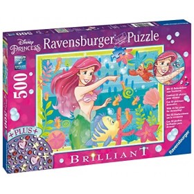 Ravensburger 13327 Puzzle Ariels Paradis sous-Marin 500 pièces Disney Brilliant avec Pierres décoratives pour Adultes et Enfa