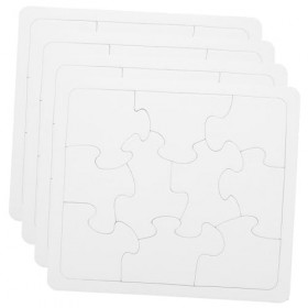 4 Pièces Puzzle Énigmes Casse-tête Vierge Casse-tête Personnalisé Cadeau Papier Enfant Blanche Vide