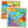 ERINGOGO 2 Boîtes Puzzle éducatif pour Enfants Tige Puzzle danimaux pour Enfants énigmes scie sauteuse Puzzle Bricolage en Bo