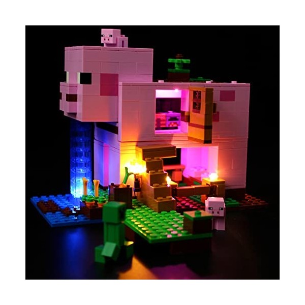 ANGFJ Kit déclairage LED pour Lego 21170 Minecraft La maison de cochon seulement des lumières, pas de modèles Lego 