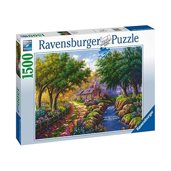 Ravensburger - Puzzle Adulte - Puzzle 1500 p - Cottage au bord de la rivière- 17109