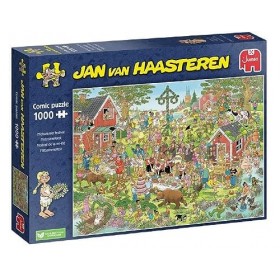 Jumbo- Puzzle : Festival du Milieu dété Van Haasteren 1000 pièces Jan Jigsaw, 1110100029, Multicolore, 7 x 37 x 27