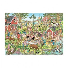 Jumbo- Puzzle : Festival du Milieu dété Van Haasteren 1000 pièces Jan Jigsaw, 1110100029, Multicolore, 7 x 37 x 27