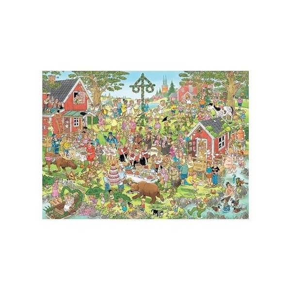 Jumbo- Puzzle : Festival du Milieu dété Van Haasteren 1000 pièces Jan Jigsaw, 1110100029, Multicolore, 7 x 37 x 27