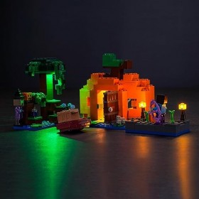 Jeu déclairage LED pour Lego Minecraft The Pumpkin Farm 21248 Ensemble de Jouets Pas Lego , Décoration DIY Kit déclairage 