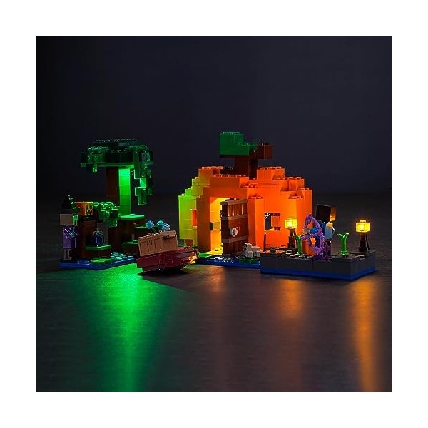 Jeu déclairage LED pour Lego Minecraft The Pumpkin Farm 21248 Ensemble de Jouets Pas Lego , Décoration DIY Kit déclairage 