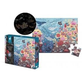 Janod - Puzzle Enfant Magique lOcéan 24 Pièces - Jeu Educatif - Apprentissage Motricité Fine, Concentration et Observation -