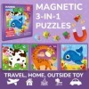 Jeu magnétique de 2 à 3 Contre celui - Activité Puzzle 24 pièces dans lavion pour Les Tout-Petits de Quokka - Jeux de Voyage