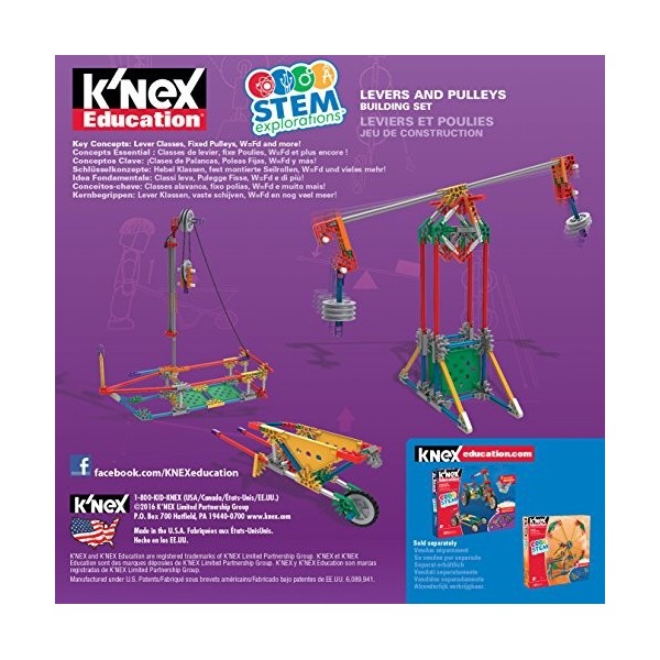 KNex 79319 K’NEX STEM Explorations Levers and Pulleys Building Set for Ages 8 and Up Construction Educational Toy, 139 Piece