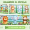 SYNARRY Puzzles magnétiques pour Enfants âgés de 3 à 5 Ans, 20 pièces, Puzzles de Voyage pour Enfants, Jouets, Jeux de Voyage