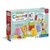 Clementoni- Soft Clemmy-Set de Jeu avec Livre Animaux Mignons-Premières, Briques De Construction, Bloc Souple Bébé 6 Mois, Jo